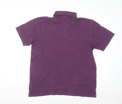 Cotton Traders Men's Purple Short Sleeve Polo Shirt Size M 100% Cotton