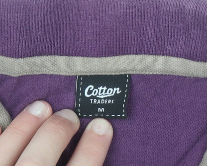 Cotton Traders Men's Purple Short Sleeve Polo Shirt Size M 100% Cotton