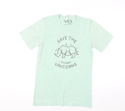 Vegan Outfitters Women's Green XS Graphic Cotton T-Shirt