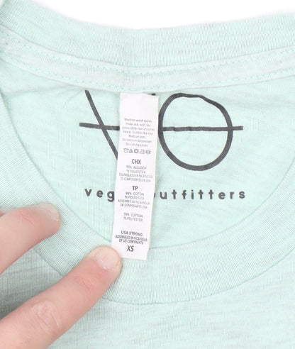 Vegan Outfitters Women's Green XS Graphic Cotton T-Shirt