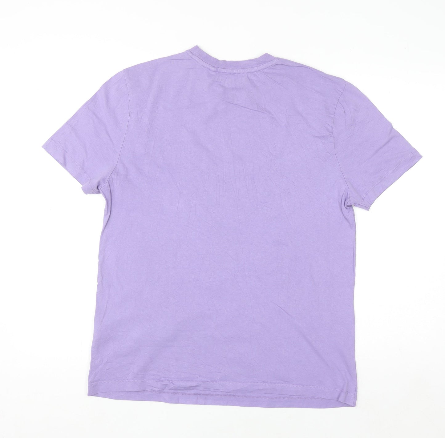 Evangelion Womens Purple Anime Graphic Cotton T-Shirt Size L