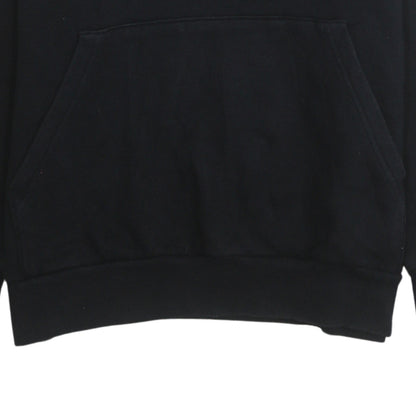 Adidas Boys Black 13-14 Years Pullover Hoodie with Logo Print
