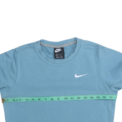 Nike Womens Blue Pullover Sweatshirt XS Cotton Crew Neck