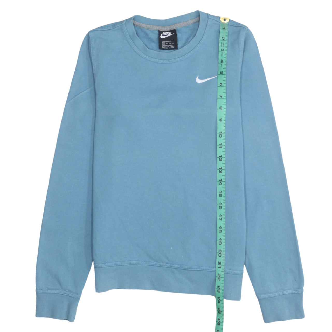 Nike Womens Blue Pullover Sweatshirt XS Cotton Crew Neck
