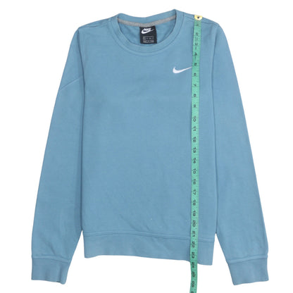Nike Womens Blue Pullover Sweatshirt XS Cotton Crew Neck