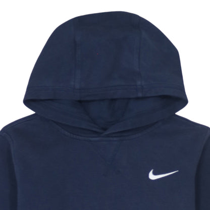 Nike Boys Navy Blue Pullover Hoodie L 12-13 Years Cotton Blend