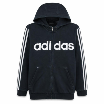 Adidas Men's Black Full Zip Logo Hoodie Size L