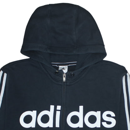 Adidas Men's Black Full Zip Logo Hoodie Size L