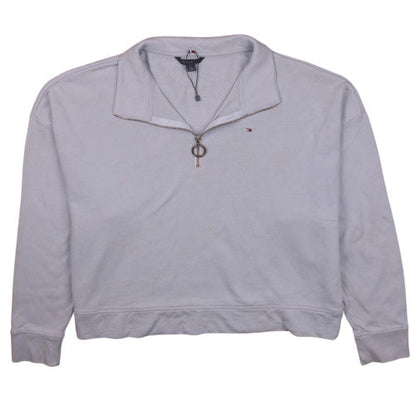 Tommy Hilfiger Women’s Grey 1/2 Zip Pullover Sweatshirt Size L