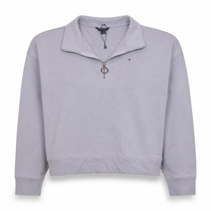 Tommy Hilfiger Women’s Grey 1/2 Zip Pullover Sweatshirt Size L