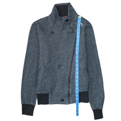 Puma Women's Grey Full Zip Sweatshirt Hoodie Size 12 Cotton Blend