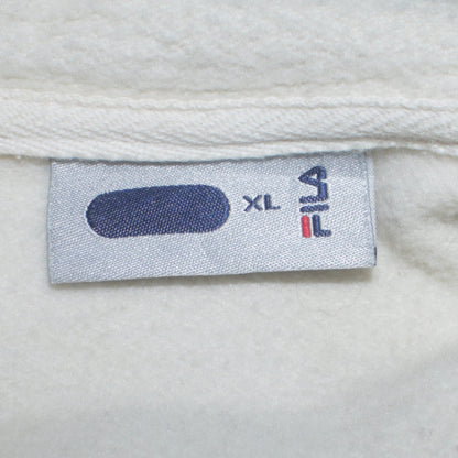 FILA Mens White Full Zip Hoodie XL Logo Sportswear