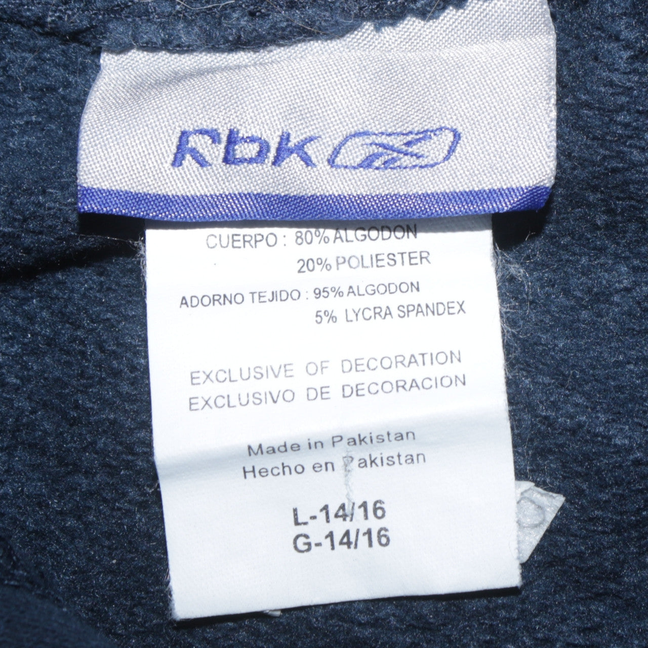 Reebok Boys Navy Patriots Football Pullover Hoodie L 14-16 Cotton Blend