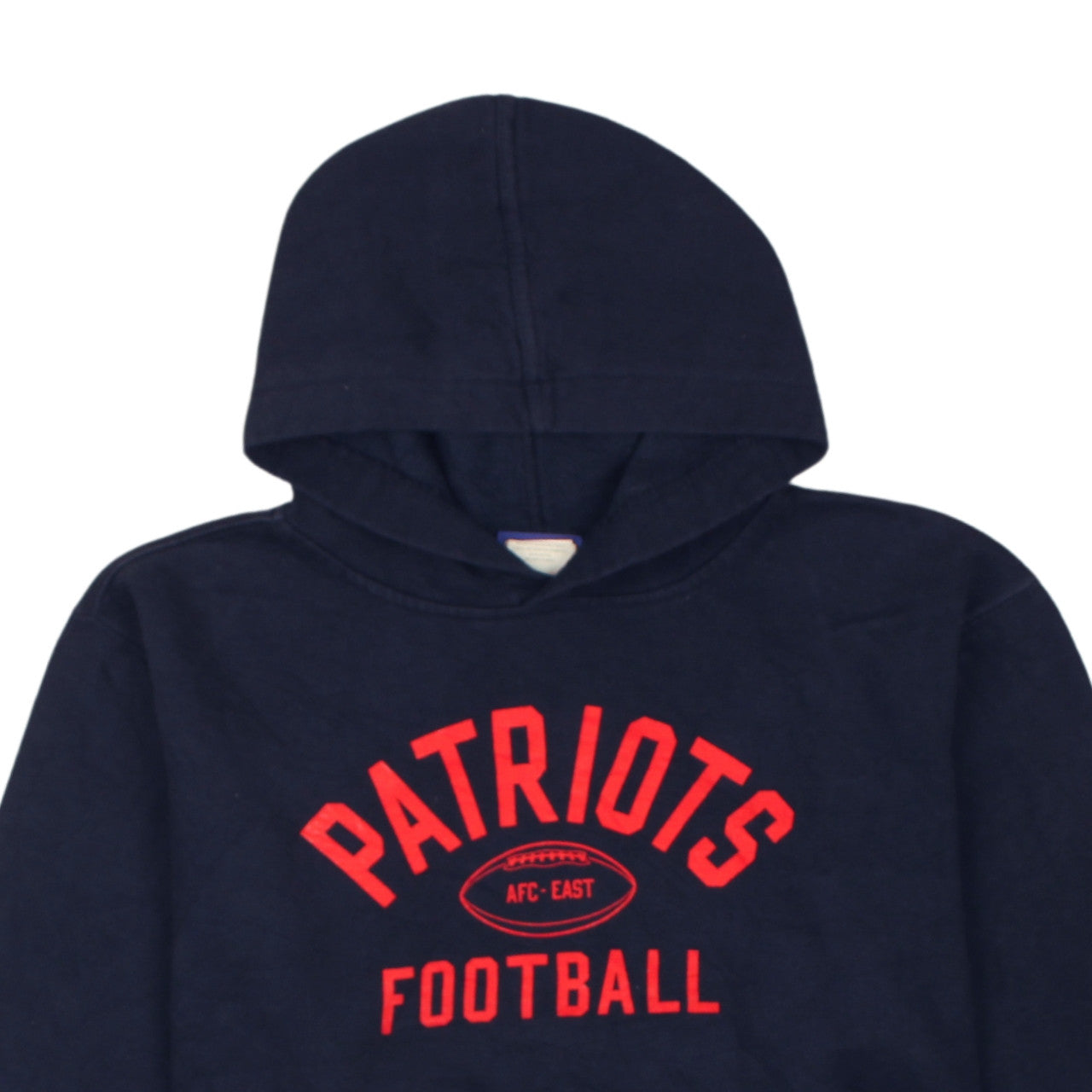 Reebok Boys Navy Patriots Football Pullover Hoodie L 14-16 Cotton Blend