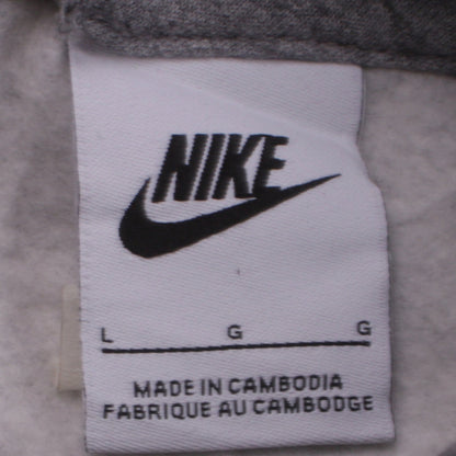 Nike Boys Grey & Black Pullover Hoodie Size L Graphic Print Sweatshirt