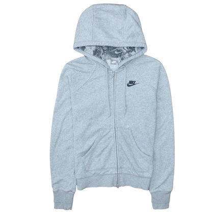 Nike Women Grey Full Zip Hoodie M Size 10/12 Soft Fleece Lined