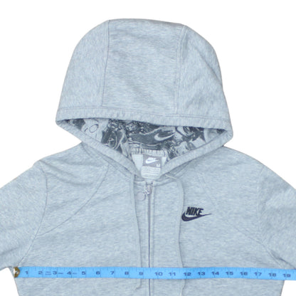 Nike Women Grey Full Zip Hoodie M Size 10/12 Soft Fleece Lined