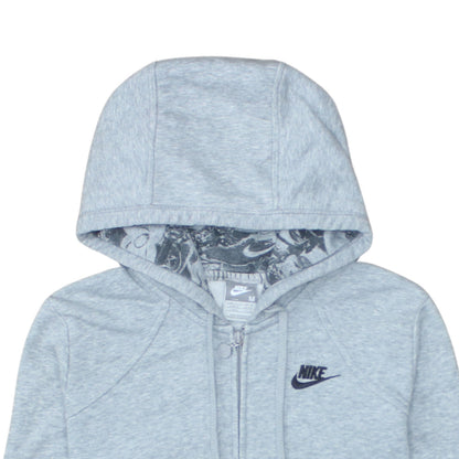Nike Women Grey Full Zip Hoodie M Size 10/12 Soft Fleece Lined