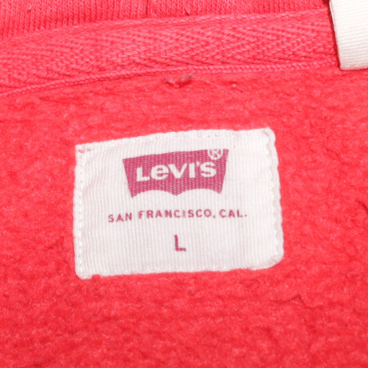 Levi's Women's Red Pullover Hoodie Size L Classic Logo Sweatshirt