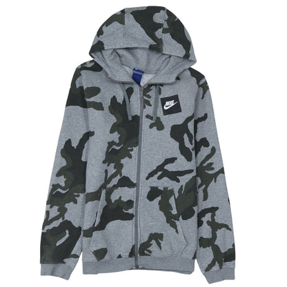 Nike Men's Grey Camouflage Full Zip Hoodie Size S