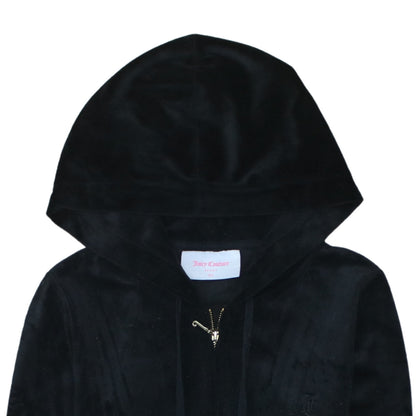 Juicy Couture Sport Women's Black XS Velour Full Zip Hoodie