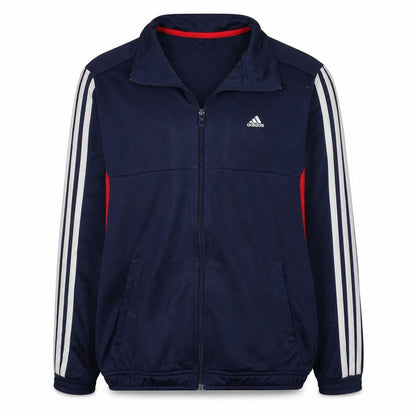 Adidas Boys Navy Full Zip Sweatshirt with White Stripes Size M