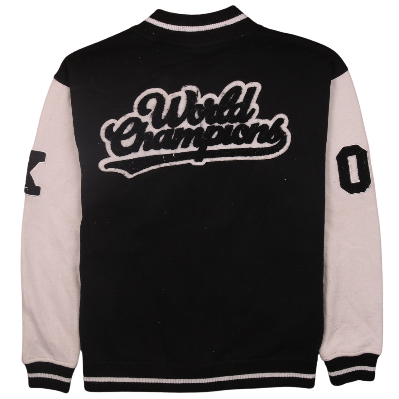 FSBN Men's Black XS Varsity Baseball Jacket Relaxed Fit