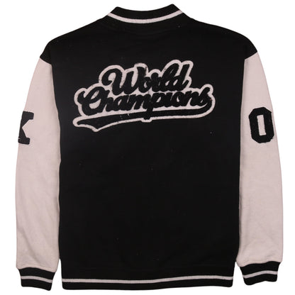 FSBN Men's Black XS Varsity Baseball Jacket Relaxed Fit