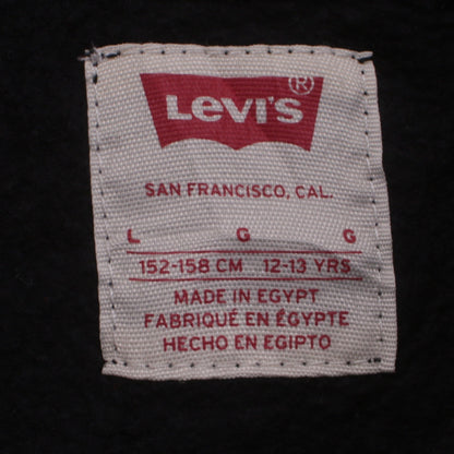 Levi's Boys Black Pullover Hoodie Size 12-13 Years Logo Fleece Sweatshirt