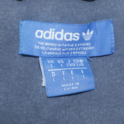 Adidas Mens Blue Full Zip Hoodie L Regular Fit Sportswear