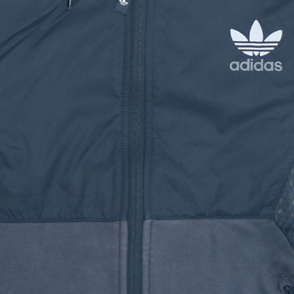 Adidas Mens Blue Full Zip Hoodie L Regular Fit Sportswear