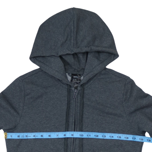 Adidas Women’s Charcoal Full Zip Hoodie M 12-14 Pink Logo