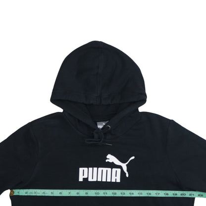 Puma Women's Black Pullover Hoodie Size L Cotton Blend Logo Design