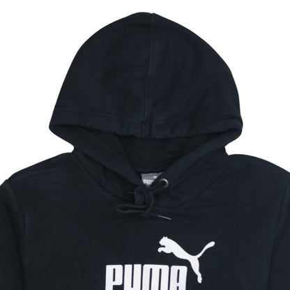 Puma Women's Black Pullover Hoodie Size L Cotton Blend Logo Design