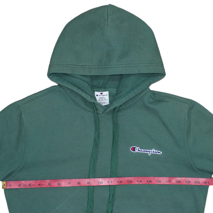 Champion Men's Green Pullover Hoodie Small Embroidered Logo Fleece
