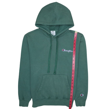 Champion Men's Green Pullover Hoodie Small Embroidered Logo Fleece