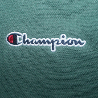 Champion Men's Green Pullover Hoodie Small Embroidered Logo Fleece