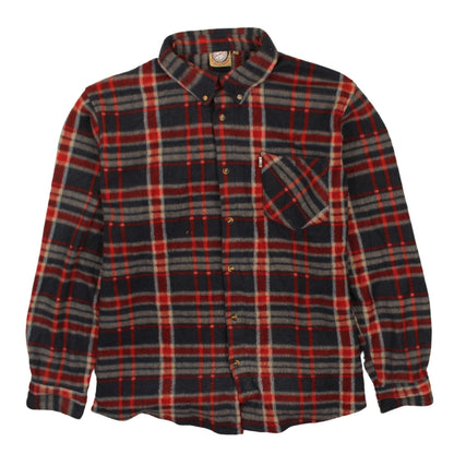 The Spirit of Adventure Men's Red Plaid Flannel Button-Up Shirt L