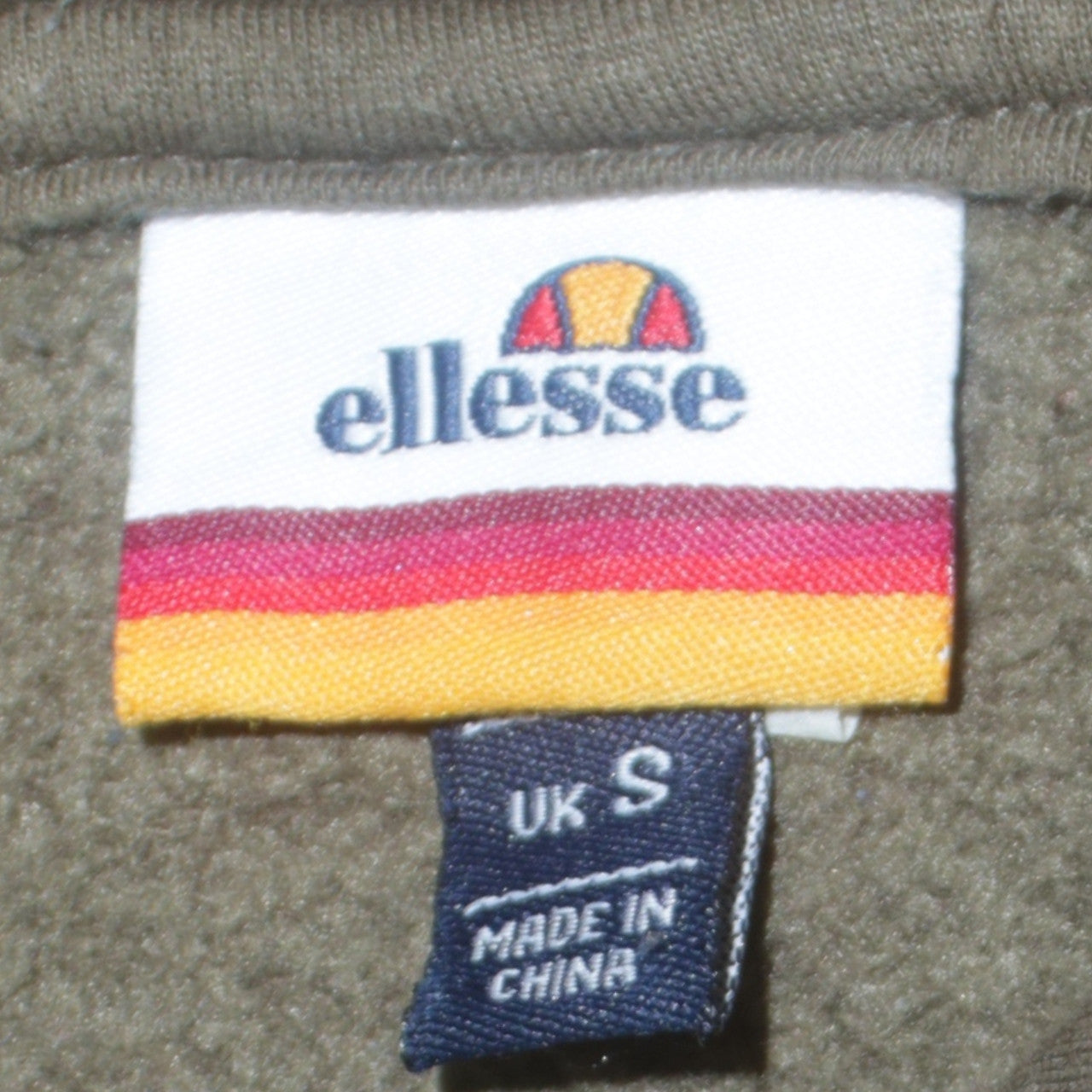 Ellesse Mens Green 1/2 Zip Hoodie Small Logo Sports Fleece
