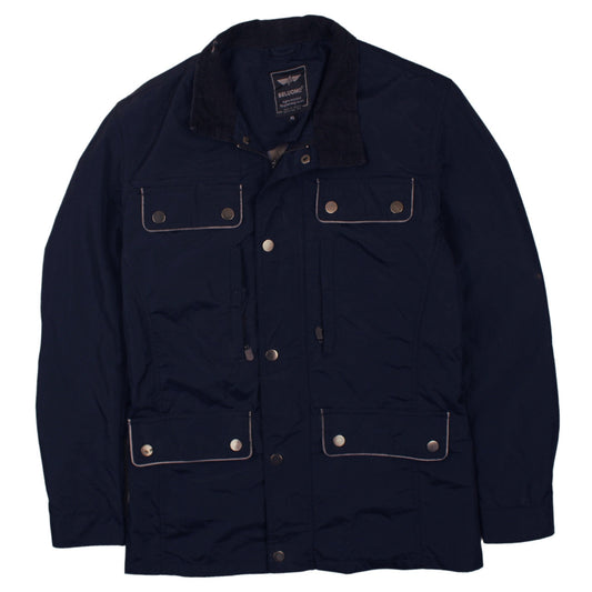 Back view of Beluomo Men's Navy Jacket XL – Casual Expedition Style Outerwear