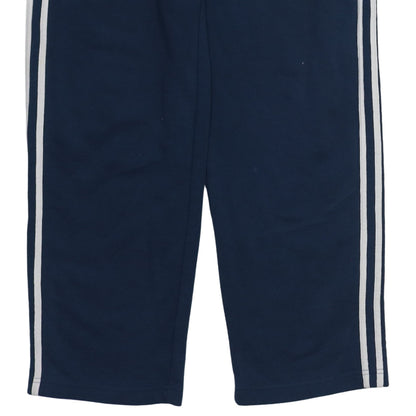 Adidas Men Blue Striped Sweatpants Medium Regular Fit