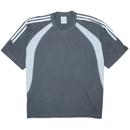Adidas Men's Grey 2XL Crew Neck Colourblock Sports T-Shirt
