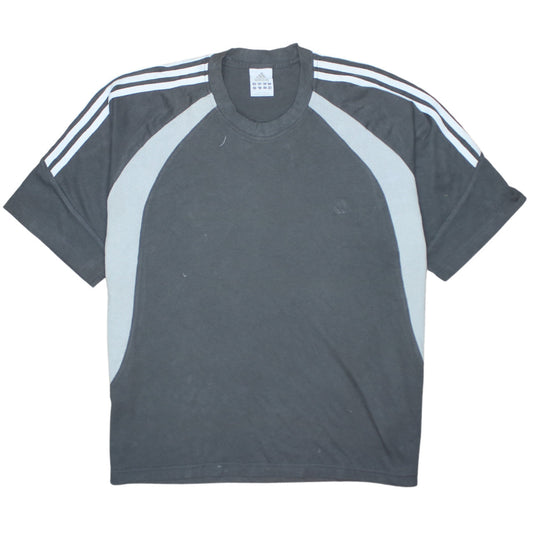 Adidas Men's Grey 2XL Crew Neck Colourblock Sports T-Shirt