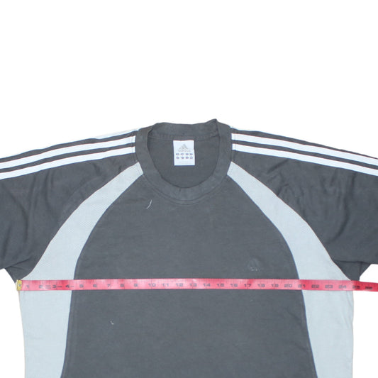 Adidas Men's Grey 2XL Crew Neck Colourblock Sports T-Shirt