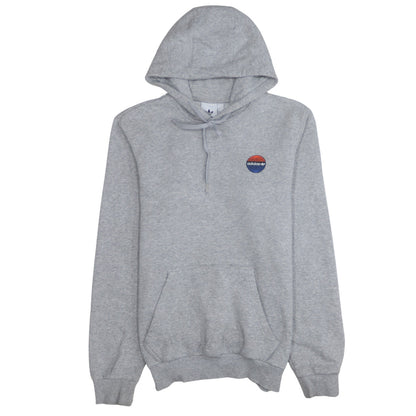Adidas Men's Grey Pullover Hoodie Small Logo Fleece Sweatshirt