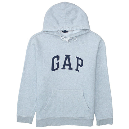 GAP Womens Grey Pullover Hoodie L Hooded Logo Casual Sweatshirt