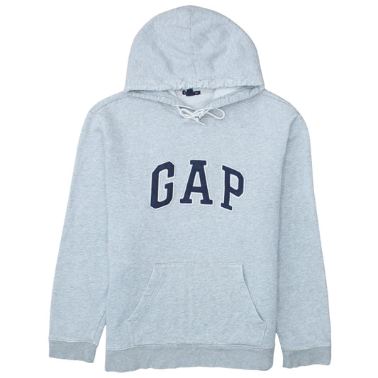 GAP Womens Grey Pullover Hoodie L Hooded Logo Casual Sweatshirt