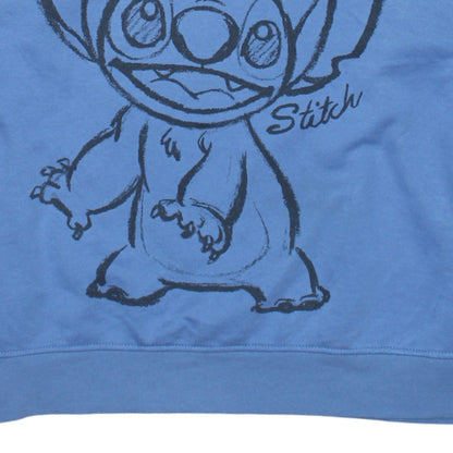 Disney Primark Women Blue Stitch Sweatshirt L 14/16 Long Sleeve Crew Neck