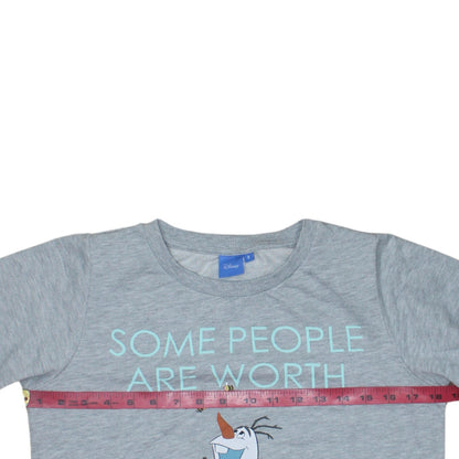 Disney Teens Grey Olaf Frozen Pullover Sweatshirt Size 8