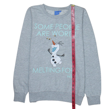 Disney Teens Grey Olaf Frozen Pullover Sweatshirt Size 8